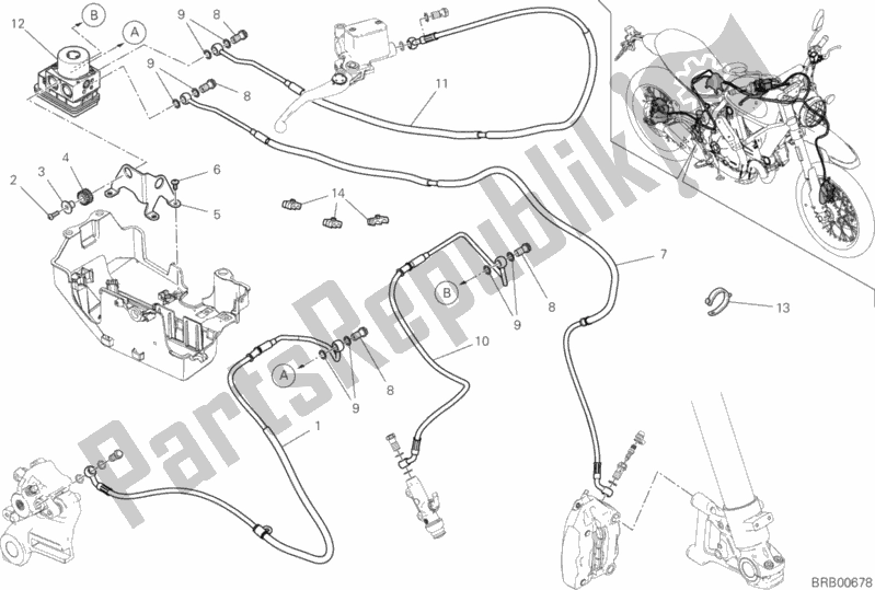 All parts for the Braking System Abs of the Ducati Scrambler Desert Sled Thailand USA 803 2020